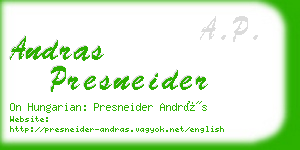 andras presneider business card